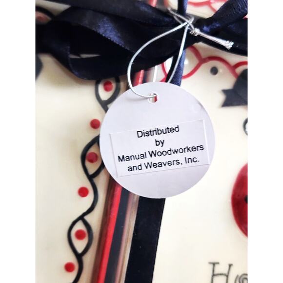 LADYBUG HANGING TILES-Embossed Ladybug-Black Hanging Ribbon-4.5"x4.5"-Set of 4 - Picture 4 of 11